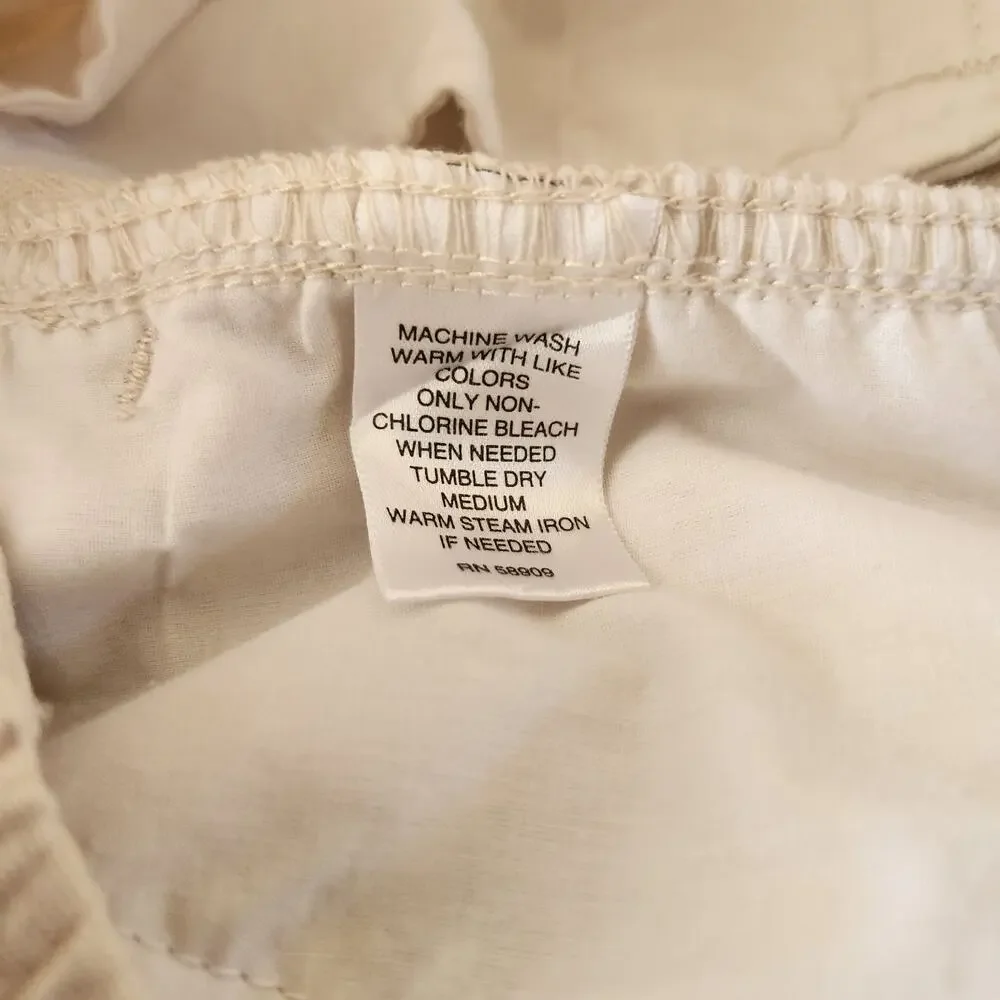 Roundtree & Yorke Cargo Linen Blend Pants Men's 38x30 (36x28.5) Tan Coastal Boho